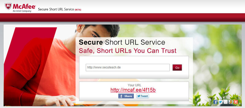 Unsichere Short-URLs? Nicht mit dem Link-Verkürzer von McAfee.