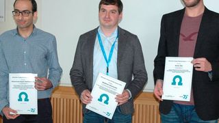 Die drei Preisträger des Metrohm Young Chemist Awards (MYCA): (v.l.n.r.) Mohammad Sajjad AbdiGhahroudi, Universität Duisburg Essen, Matthias Steimecke, Martin-Luther-Universität Halle Wittenberg und Denis Öhl, Ruhr-Univesrität Bochum. (LABORPRAXIS)