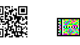 Benötigt weitaus weniger Platz bei der Kennzeichnung von Produkten oder Verpackungen als der QR-Code: der neue farbige Ultracode. (AIM Deutschland)