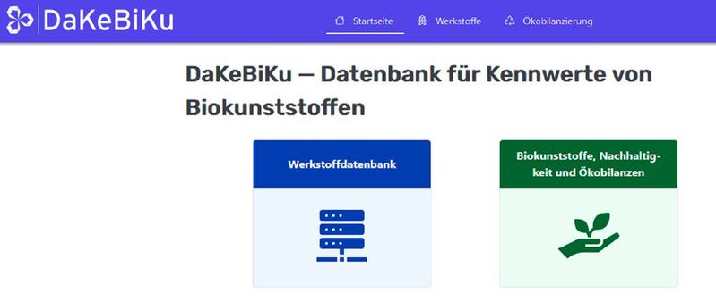 Die interaktive Datenbank zu Kennwerten von Biokunststoffen DaKeBiKu ist kostenfrei verfügbar.
