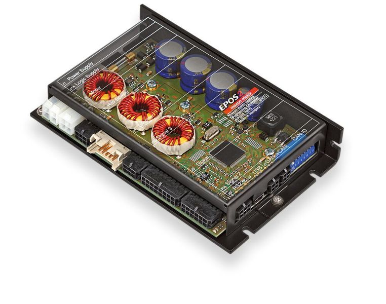 Die digitale Positioniersteuerung Epos2 70/10 eignet sich für bürstenlose DC-Motoren mit Hall-Sensoren und Encoder von 80 bis 700 W. (Maxon Motor)