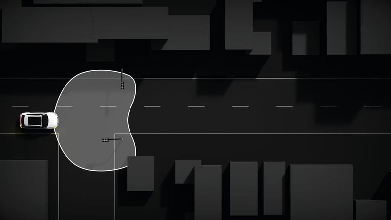 Der Matrixscheinwerfer im Modus des Stadtlichts. (Bild: Hella)