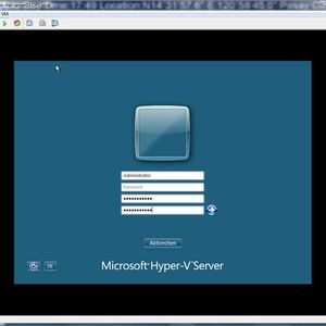 Beim ersten Einloggen beim Hyper-V-Server nach der Installation müssen Sie zunächst ein Administratorpasswort festlegen.