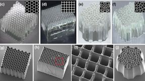 The researchers demonstrated multiple different lattice patterns for their microtubule arrays. (Source: Menon Lab/ University of Utah)