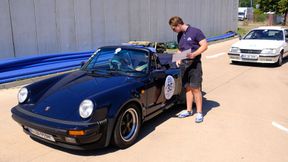 Porsche 911, Bj 1986: Gabriele und Joachim Amrhein werden in die Slalomstrecke eingewiesen. (Bild: Holger Zietz - VCG)