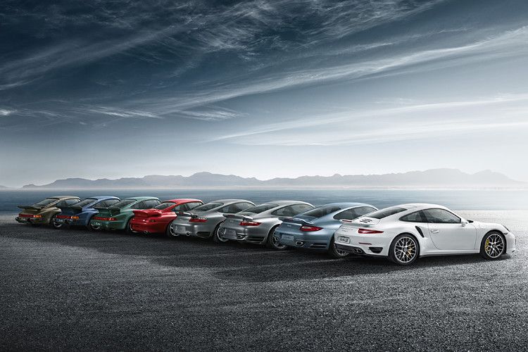 Die 911 Turbo-Modell vom Typ 930 bis 991. (Foto: Porsche)