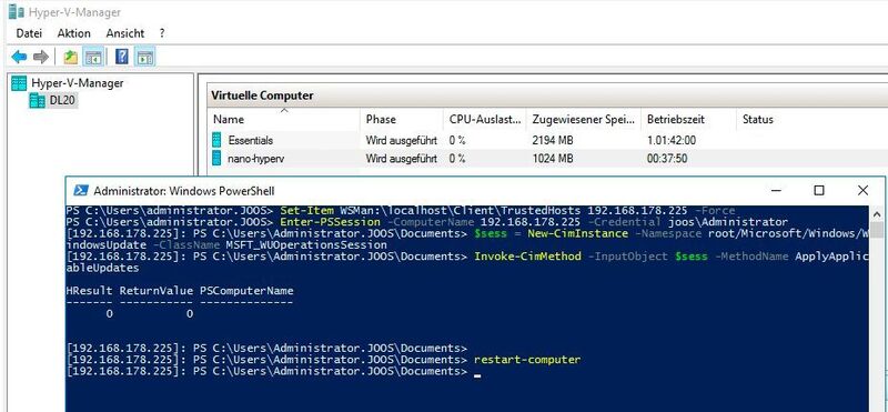 Container-Hosts lassen sich als VMs betreiben. Auch Nano-Server sind als Container-Host einsetzbar. (Joos / Microsoft)