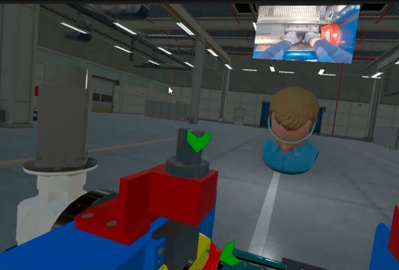 Die vollständig virtuelle Umgebung durch die VR-Brille. (Bild: Fraunhofer FIT)