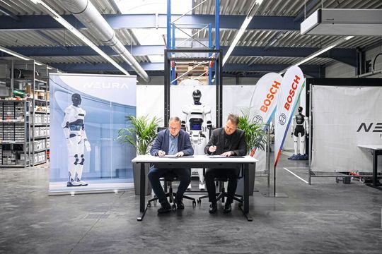 Mit der strategischen Partnerschaft bauen Neura und Bosch die Datenbasis für humanoide Robotik «Made in Germany» aus.(Bild:  Neura Robotics)
