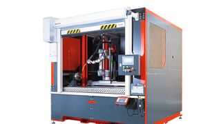 The Fronius SmartCell ensures safe collaboration with the robot and enables reproducibly good welding results. (Image:Fronius Germany GmbH)