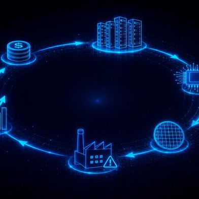 KI-Investitionen befüttern den Ausbau der KI-Infrastruktur, die wiederum KI-Investitionen befeuert. (Bild: Dall-E / KI-generiert)