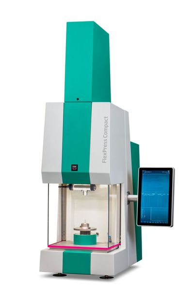 Der neue Handarbeitsplatz Tox-Flexpress Compact beherrscht sämtliche von Tox angebotenen Technologien, beispielsweise Clinchen, Nieten oder das Einpressen von Funktionselementen. (Bild: Tox Pressotechnik)