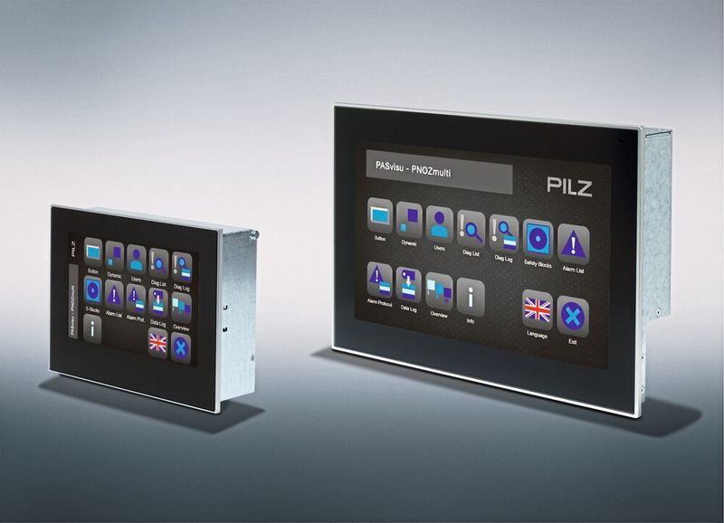 Pilz stellt mit den Bedienterminals PMI Visu v807 und v812 zwei robuste, leistungsfähige Varianten zur Visualisierung und Diagnose von Automatisierungsprozessen vor. (Pilz)