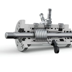 Das ist der Schnitt durch die Klemmeinheit Ratio-Clamp von Herbert Hänchen. Sie schützt Mensch, Maschine und Werkzeug vor Schaden, wenn zum Beispiel der Strom ausfällt.(Bild:  Herbert Hänchen)