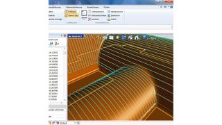 Screenshot: Beispiel für Konturparallel Schlichten mit 3 Achsen  (Mecsoft)