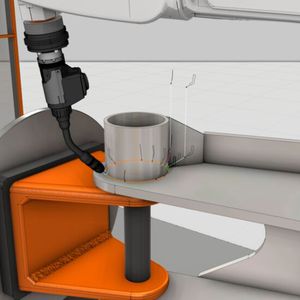 Visualisierung eines Rundschweißprogramms in der OLP-Software.(Bild:  Visual Components)