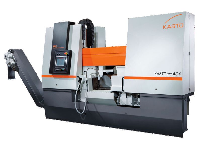 Bild 1: Bei der Horizontalbandsäge Kastotec sorgen Temposonics-Positionssensoren für hohe Präzision bei der Abwicklung des hochdynamischen Sägevorgangs. (Bild: Kasto)