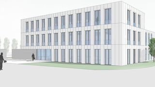 So soll die neue R+W-Zentrale im Gewerbegebiet Weidenhecken in Wörth am Main aussehen.  (R+W)