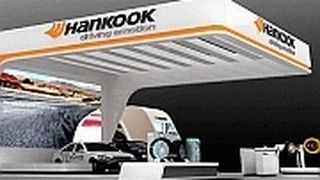 Hier ist er noch ohne Besucher zu sehen – doch auf der IAA dürfte es auf dem Hankook-Messestand voll sein. (Hankook)