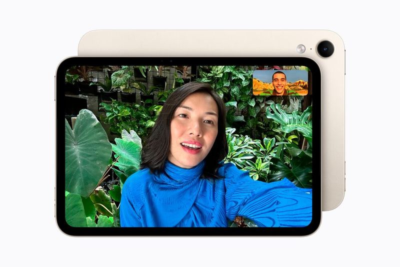 Die 12-MP-Frontkamera jetzt an der Längsseite des iPad mini verbaut. (Bild: Apple)