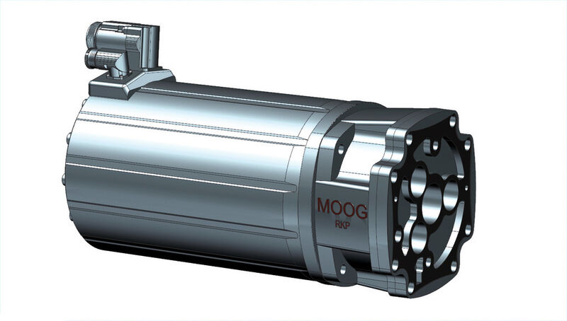 Pumpen-Motoreinheit eines elektrohydrostatischen Servoantriebs. (Bild: Moog)