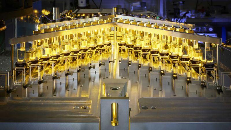 Fraunhofer ILT in Aachen is developing a highly complex laser-optical system for a quantum computer currently under development at the 5th Institute of Physics at the University of Stuttgart.(Source:  Fraunhofer ILT)