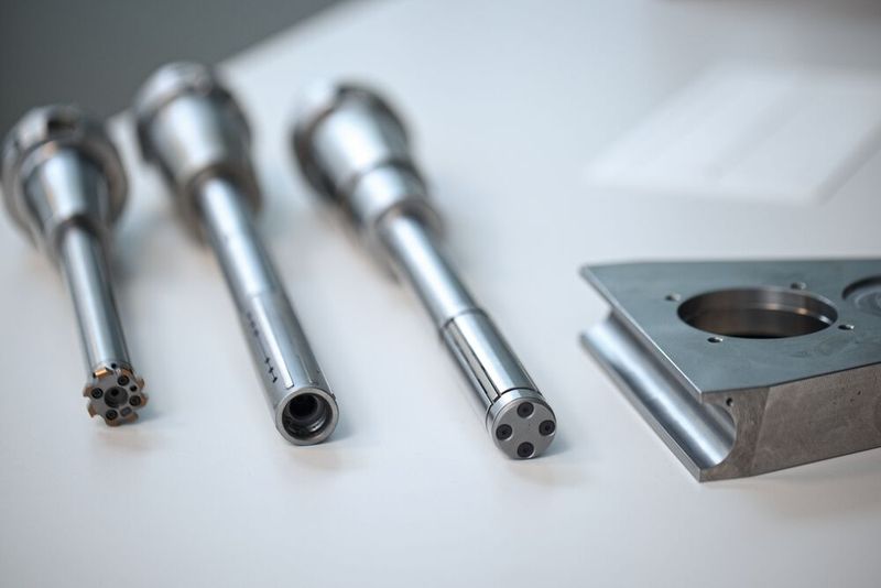 Der Feinbohrprozess: Reiben mit Urma-RX-Reibahle (li.) und 20 µm Untermass, dann Vorhonen (Mi.) und anschliessend Feinhonen (re.). (Bild: Matthias Böhm)