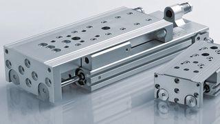 Bild 1: Die Minischlitten MSC sorgen an zentraler Stelle eines Handlingsystems für präzise geführte Kurzhubbewegungen. (Bild: Aventics)