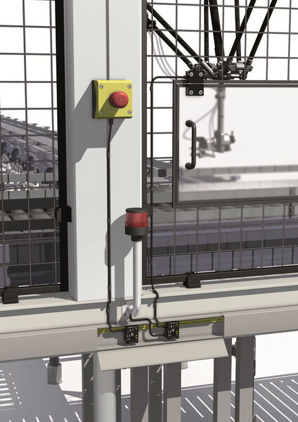 Standard Not-Halt-Taster oder sichere Positionsschalter einfach modular im Kabelkanal an das kompakte G10 Safety Modul an AS-i anschließen und fertig. (Pepperl+Fuchs)