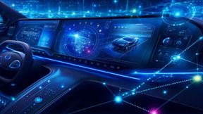 Eine neue Technik von Marelli und Microchip überträgt Grafik- und Videoinhalte vom zentralen Fahrzeugrechner direkt an Fahrzeugdisplays. (Bild: Marelli / KI-generiert)
