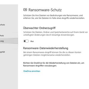 Konfigurieren der Schutzfunktionen gegen Ransomware in Windows 10 und Windows 11.(Bild:  Joos)
