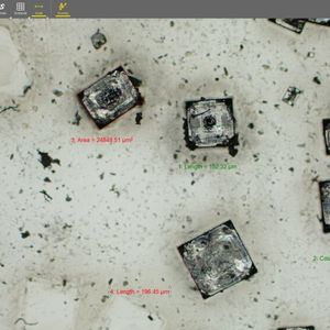Nikon NIS-Elements LE software — home-grown salt crystals, application shows crystal inspection with particle analysis.(Source:  Nikon)