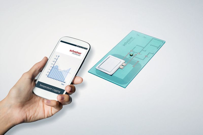 Die RFID-Sensorplattform des Competence Center Schreiner Printronics kann unter anderem Temperaturen aufzeichnen und später ausspielen. (Schreiner Printronics)