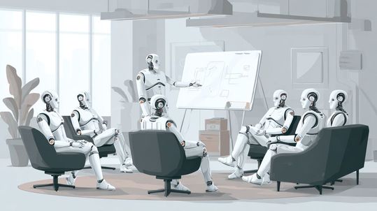 Auch unter den KI-Agenten muss einer Projekte organisieren, einer die Regeln festlegen. (Bild:  Midjourney / KI-generiert)