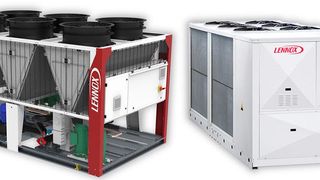 Zu den Neuheiten, die Lennox anbietet, zählt die weltweit erste Kältemaschine mit drehzahlgeregeltem Scroll-Verdichter, welche mit dem Kältemittel R32 arbeitet.  (Lennox)