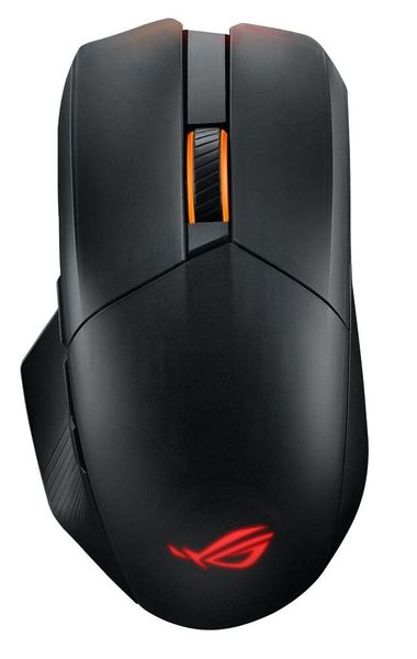 Die kabellose Gaming-Maus ROG Chakram X arbeitet mit dem neu entwickelten ROG AimPoint, einem optischen Sensor, der besonders präzise arbeiten soll. (Asus)