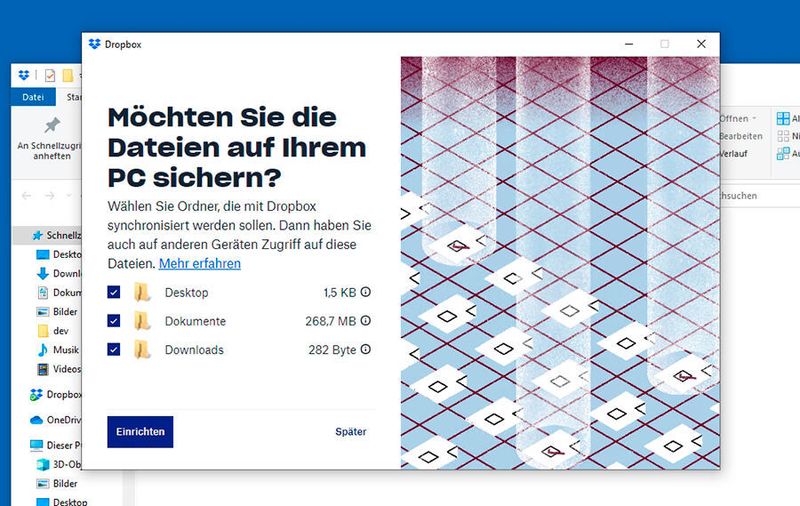Lokale Dateien in Dropbox sichern. (Dropbox/Joos)
