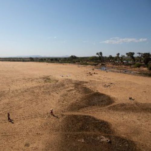 The Mandrare river, now a dried up river bed, Amboasary Antsimo, Anosy region, Madagascar, September 2021. The Mandrare river, now a dried up river bed, Amboasary Antsimo, Anosy region, Madagascar, September 2021.
