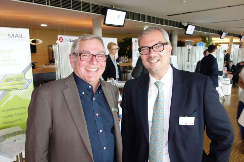 (l.) Günter Esch, SEPPmail mit Thomas Geiger, DriveLock (IT-BUSINESS)