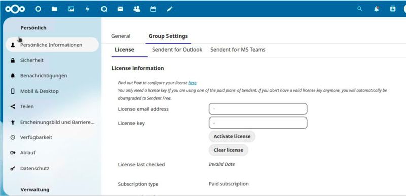 Konfigurieren der Lizenzierung von Sendent. (Bild: Joos)