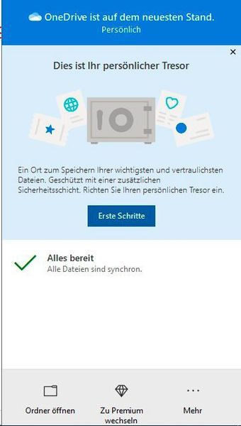 Den neuen Datentresor in Microsoft OneDrive einrichten.  (Joos/Microsoft)
