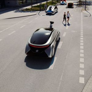Das Konzeptfahrzeug Citybot soll vernetzt und vollautonom durch die Stadt der Zukunft rollen.