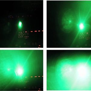 Blendungseindruck durch einen Laserstrahl (Wellenlänge 532 nm) bei einer Bestrahlungsstärke (Leistungsdichte) von etwa 1,3 W/qm = 130 ?W/qcm entsprechend einer Laserstrahlleistung von etwa 50 ?W bei unterschiedlichen Einfallswinkeln und Expositionsdauern.