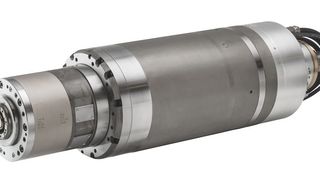 Die Frässpindel HCS-250–12500/40 mit Fanuc-Motor ist auch mit hydroviskoser Dämpfung lieferbar. (GMN)