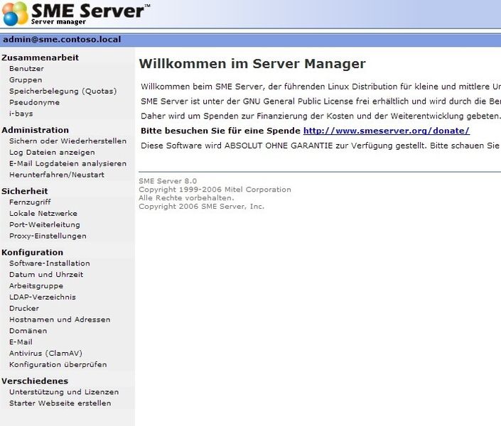 Abbildung 7: Mit Linux SME stellen Unternehmen die gleichen Funktionen im Netzwerk zur Verfügung, wie es Microsoft Small Business Server. (Bild: Joos)