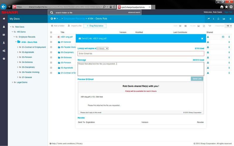 Die Version 2.0 der Sharp-Cloud  liefert nun auch einfache Dokumentenmanagement-Funktionen. (Bild: Sharp)