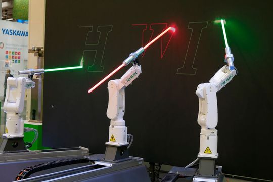 Bei all den Robotern und den Zukunftstechnologien darf eine Anspielung auf Star Wars natürlich nicht fehlen. (Bild:  Sandro Kipar)