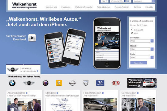 Die Internetagentur Wiethe hat den aktuellen Onlineauftritt vom Autohaus Walkenhorst programmiert. (Walkenhorst)