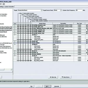 Bild 1: Gesamtübersicht des SOPC-Builders von Altera