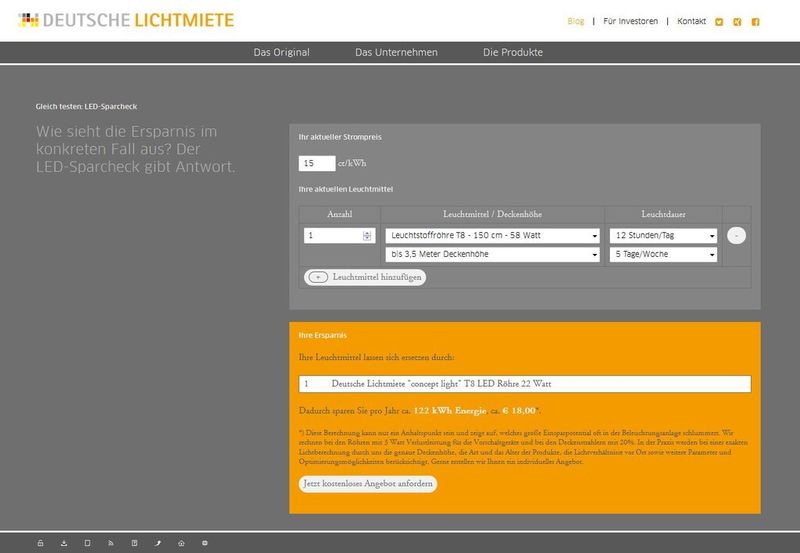 LED-Sparcheck der Deutschen-Lichtmiete-Unternehmensgruppe (Deutsche Lichtmiete)